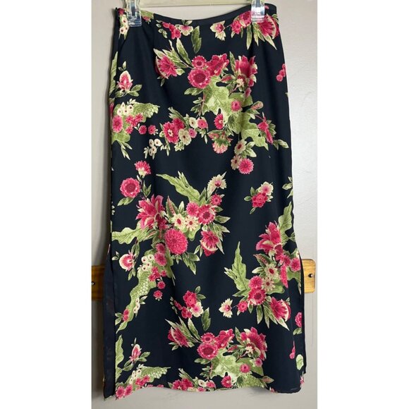 Emma James Skirt Maxi Black Floral Pencil Romantic Vintage Preppy Womens 8 - Picture 6 of 10